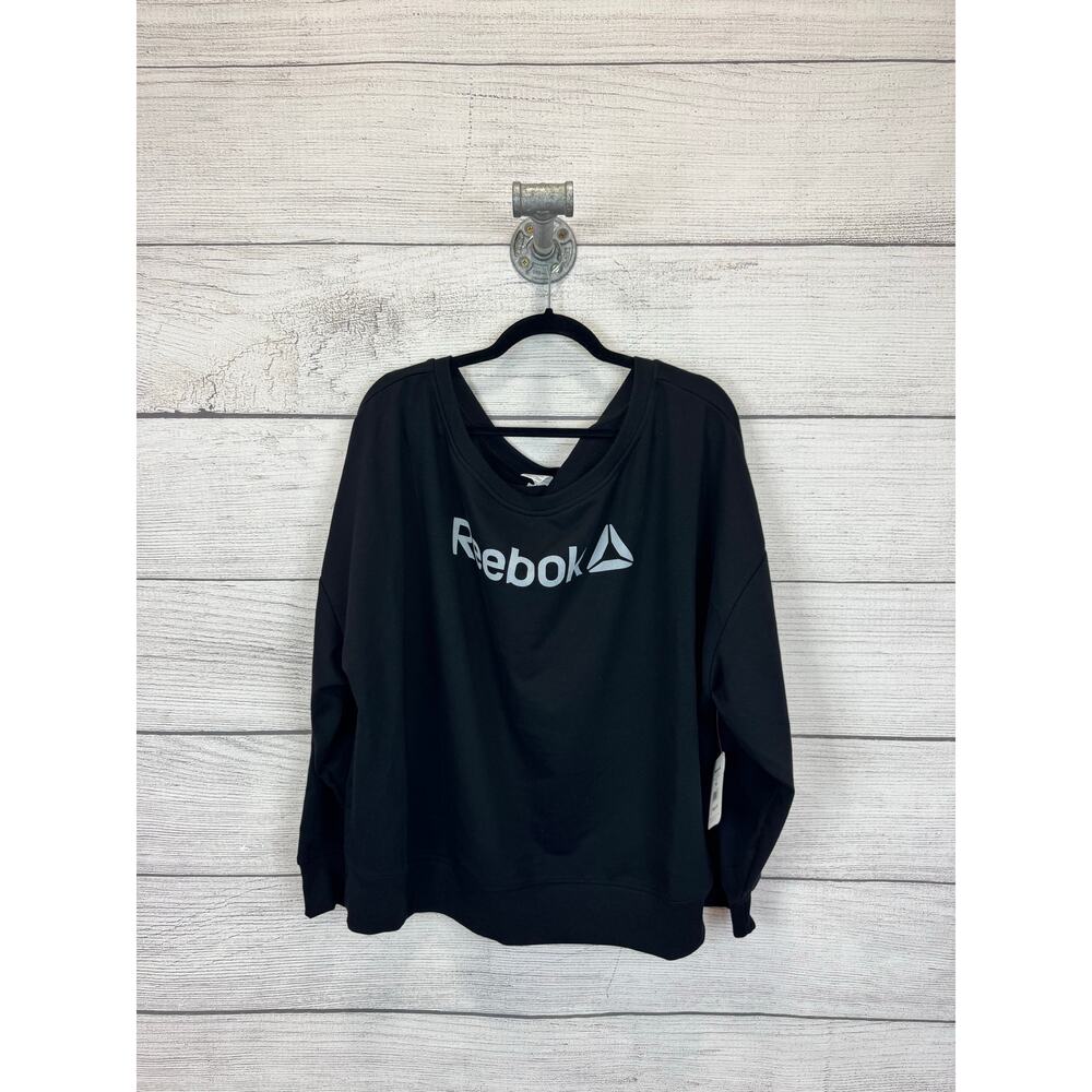 Reebok Plus Size Active Black Logo Studio Sweatshirt Size XXXL